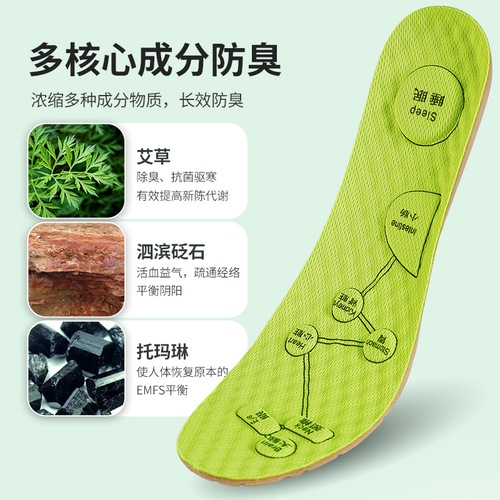 Aromatic Mugwort Odor-Resistant Shoe Pads for Men and Women, Breathable Summer Moisture Absorption Sweat Absorption Shoe Pads, Long Standing Not Tired Sports Massage Shoe Pads 