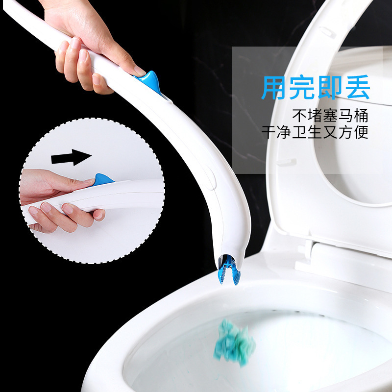 Disposable Toilet Brush, Disposable, No Dead Ends, Toilet Household Japanese Toilet Brush with Detergent