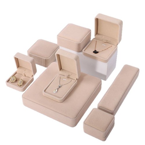 Factory rounded velvet jewelry box long chain ring jewelry packaging box jewelry storage box necklace packaging box