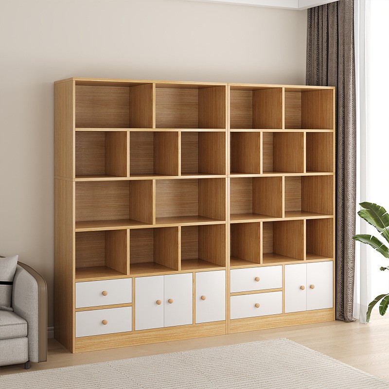 Estante de libros doméstico con estante de puerta armario de almacenamiento sala de estar armario de visualización multicapa armario de almacenamiento de librería de combinación libre