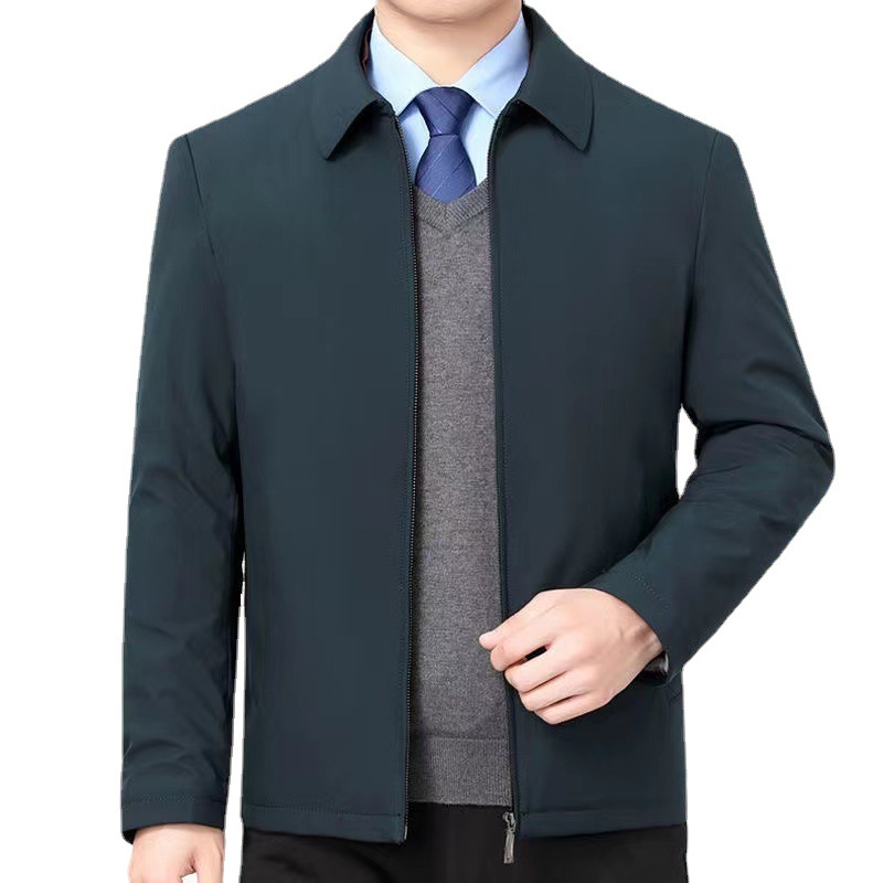 Chaqueta de primavera y otoño, chaqueta informal de negocios con solapa de alta calidad, abrigo para personas de mediana edad y mayores, ropa de hombre a la moda, chaqueta ejecutiva para papá.
