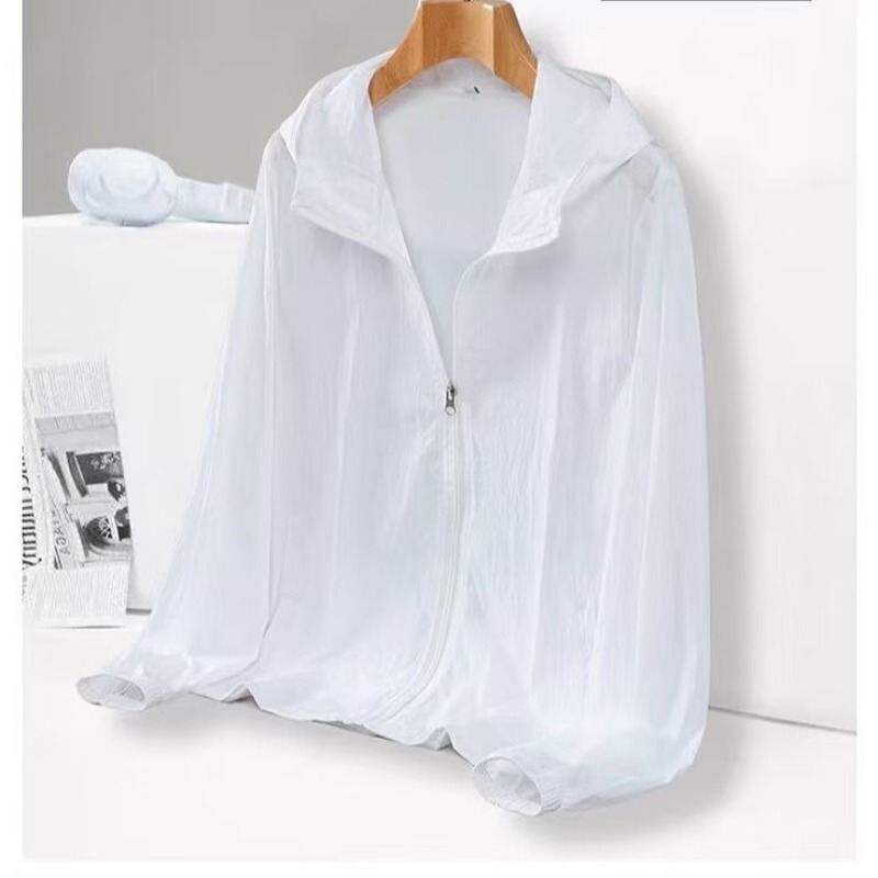Sun protection clothing Men's Ice Silk thin breathable sports windbreaker summer sun protection clothing women's UV protection plus size skin clothing