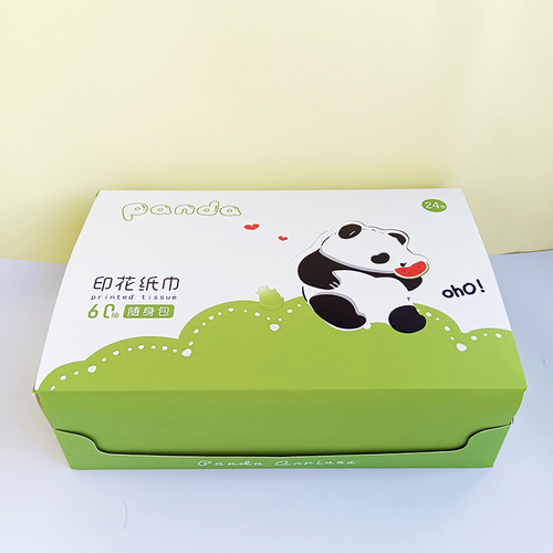Panda packet printed tissue paper portable cute soft removable facial tissue student creative napkin tissue
