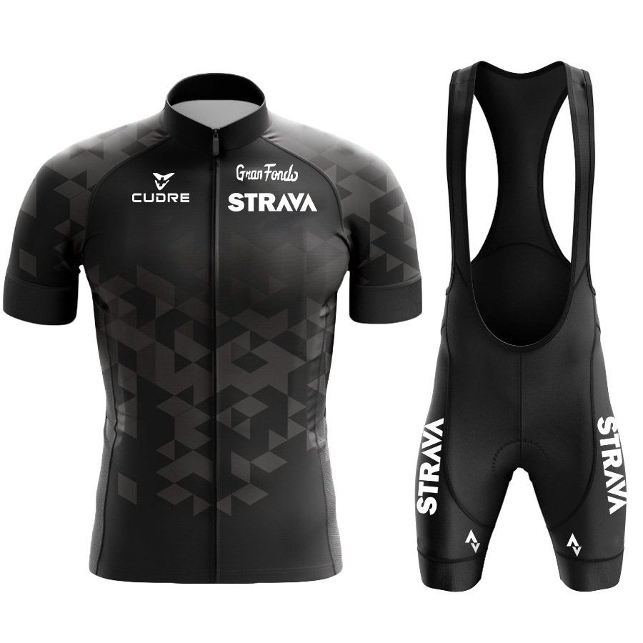 跨境骑行服STRAVA夏季环法车队版短袖骑行服套装自行车薄款套装