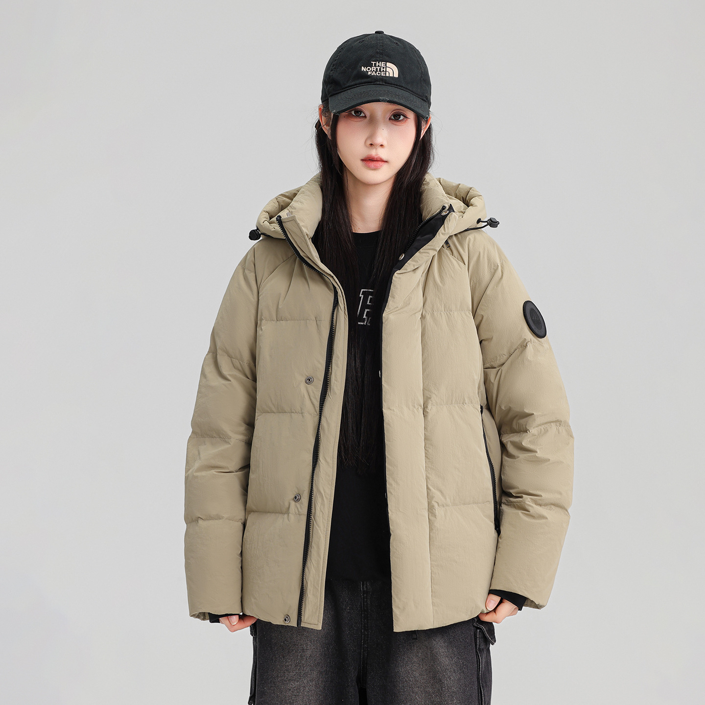 2025 nueva ropa de invierno chaqueta con sombrero de mujer ropa holgada estilo coreano chaqueta corta casual