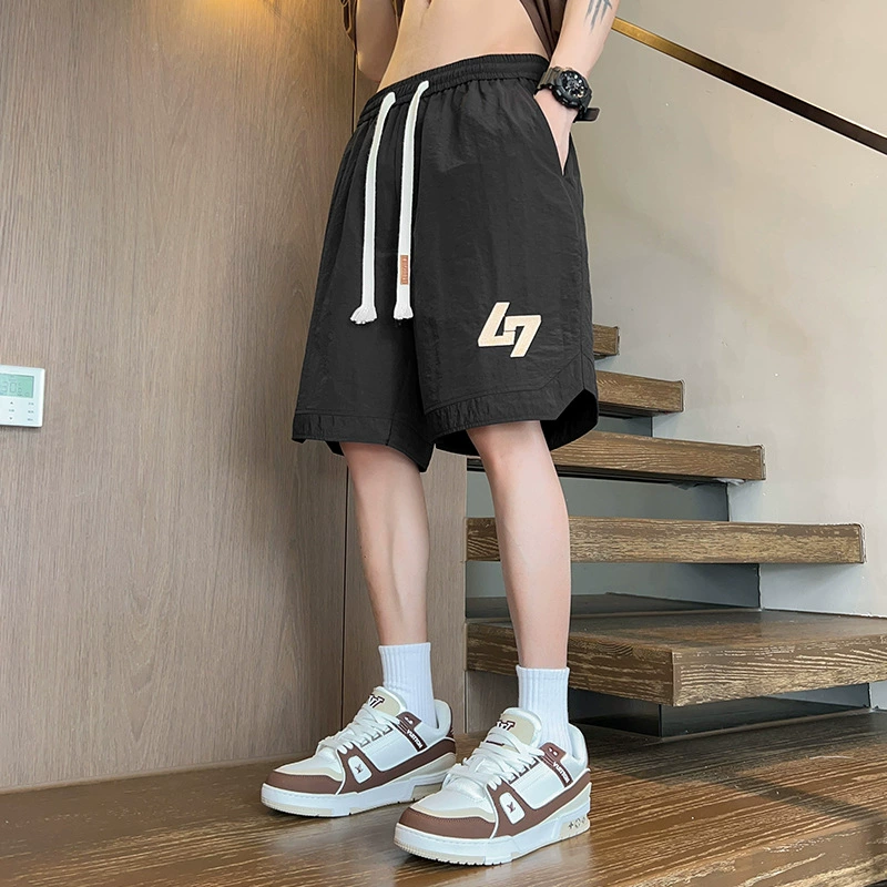 Summer thin trend brand men's fashionable trousers, silk shorts, American style, loose fit