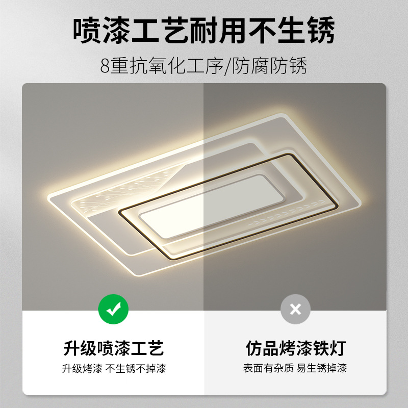 Lámpara de sala de estar Lámpara principal de sala de estar, moderna, simple, atmosférica, ligera, lámpara de techo de lujo, protección ocular de espectro completo, lámpara Zhongshan