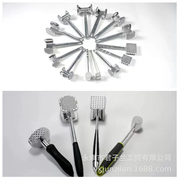 Factory direct supply small meat hammer aluminum alloy loose beat tender meat Western tableware steak hammer LFGB test