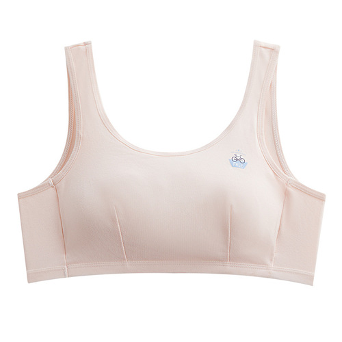 Cotton Student Underwear for Developing Girls, Middle School and High School Students, Non-Bulge, Comfortable and Breathable, Girls' Bra and Backless Top
