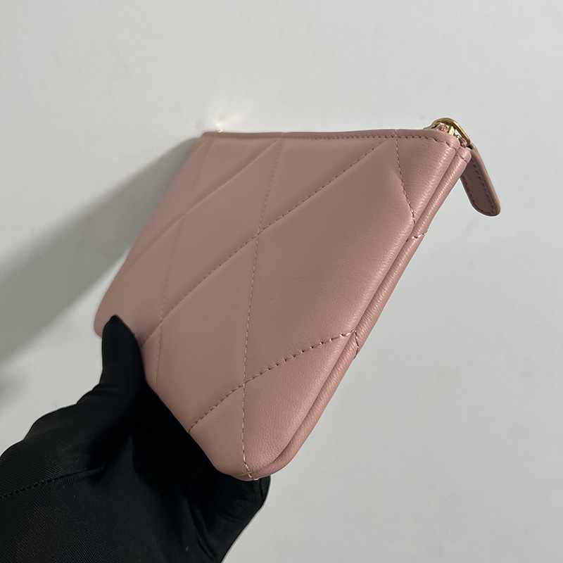 Large Diamond Quilted Women's Clutch Bag, Lambskin Evening Bag, Zipper Wallet, Genuine Leather Phone Bag, Envelope Bag - Thumbnail 2