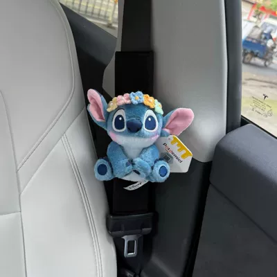 Sürətlər qutusu və əl tormozu başlıqları Doll Car Seat Belt - shoulder-pads-3-black-plush-genuine-squatting-stitch-garland