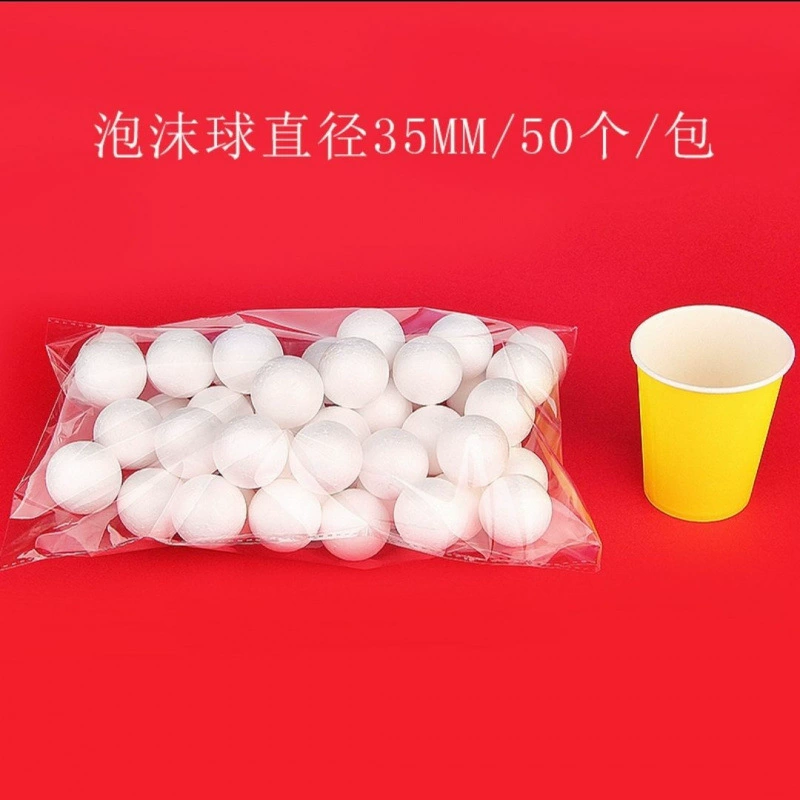 White round styrofoam ball from foam, small particles, DIY