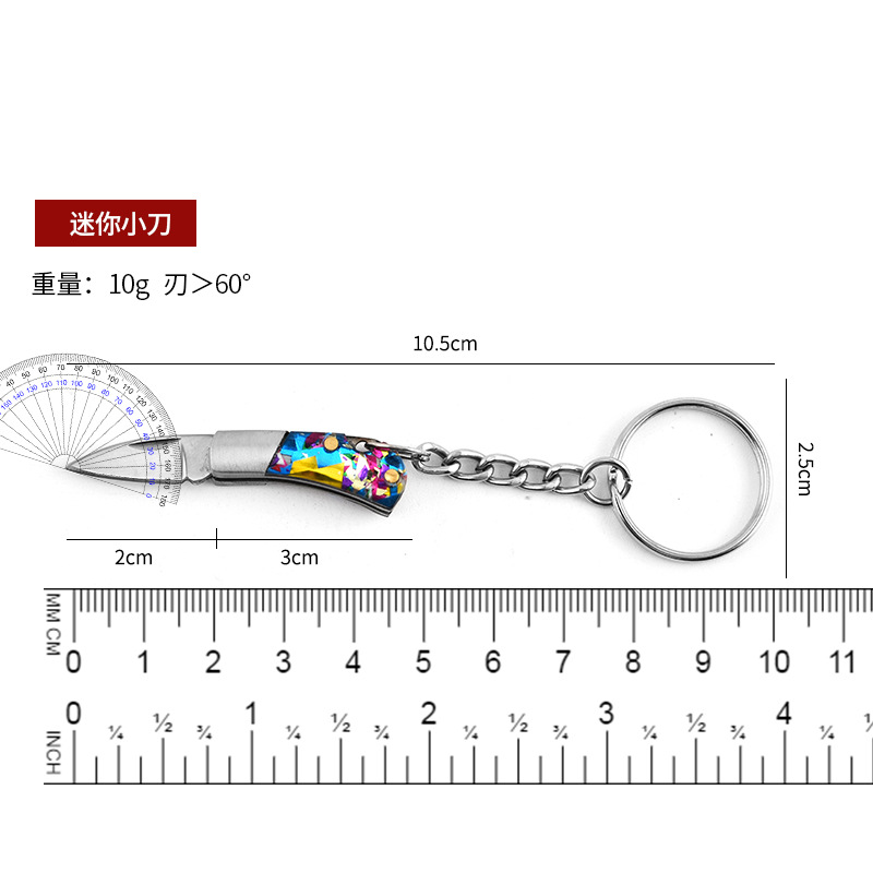 Fábrica directa de bolsillo al aire libre cuchillo plegable cuchillo de frutas portátil expreso mini portable llavero