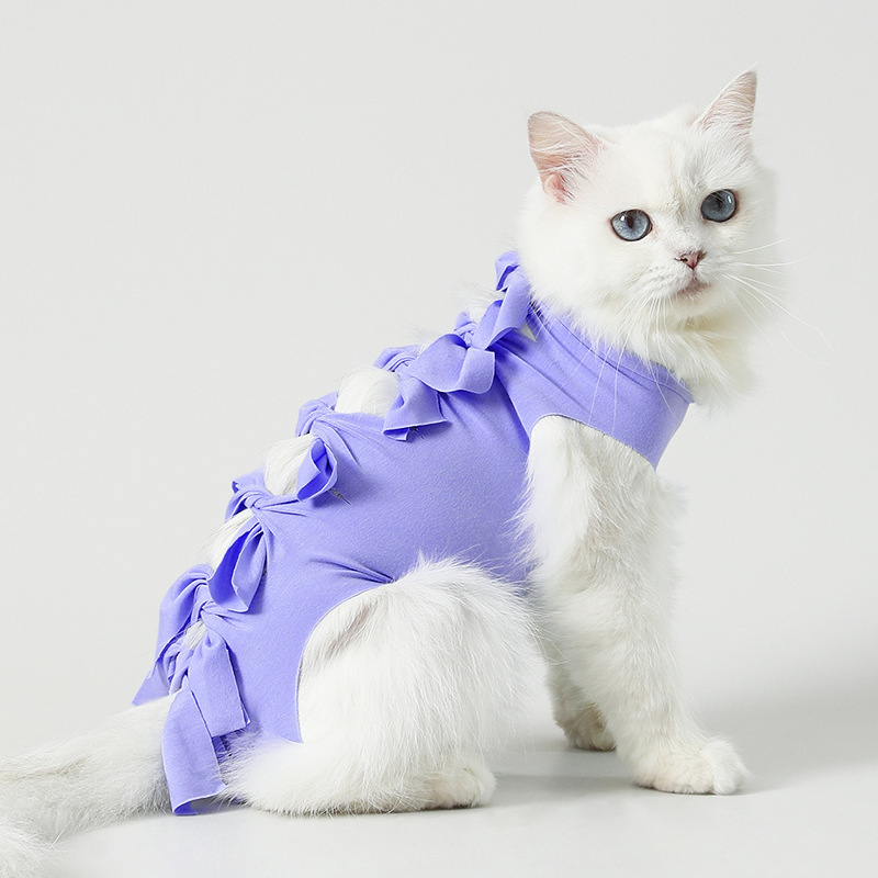 Ropa de esterilización para gatos, ropa de destete para hembras, ropa antilamida después de la operación, ropa de mascotas transpirable de cuatro patas image 9
