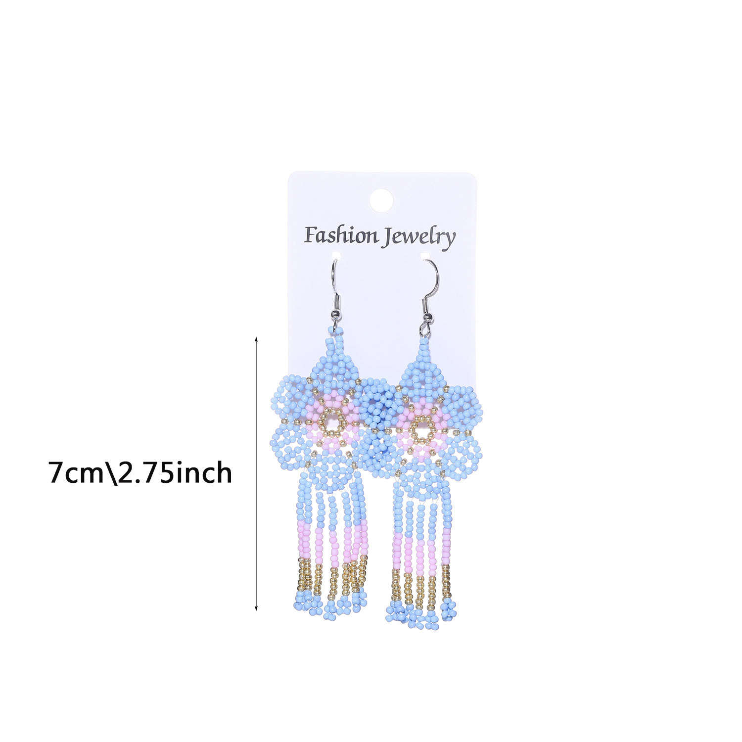 12g Weight Drop Earrings Classification 1 Pair Quantity Ethnic Style Flower Alloy Seed Bead Patchwork Women's Drop Earrings