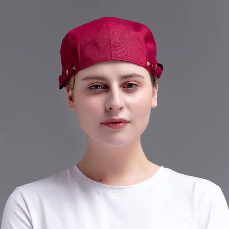 Nueva boina de vaqueros sombrero de cocinero camarero sombrero de trabajo sombrero de frente sombrero de boina de restauración mujer bordado personalizado