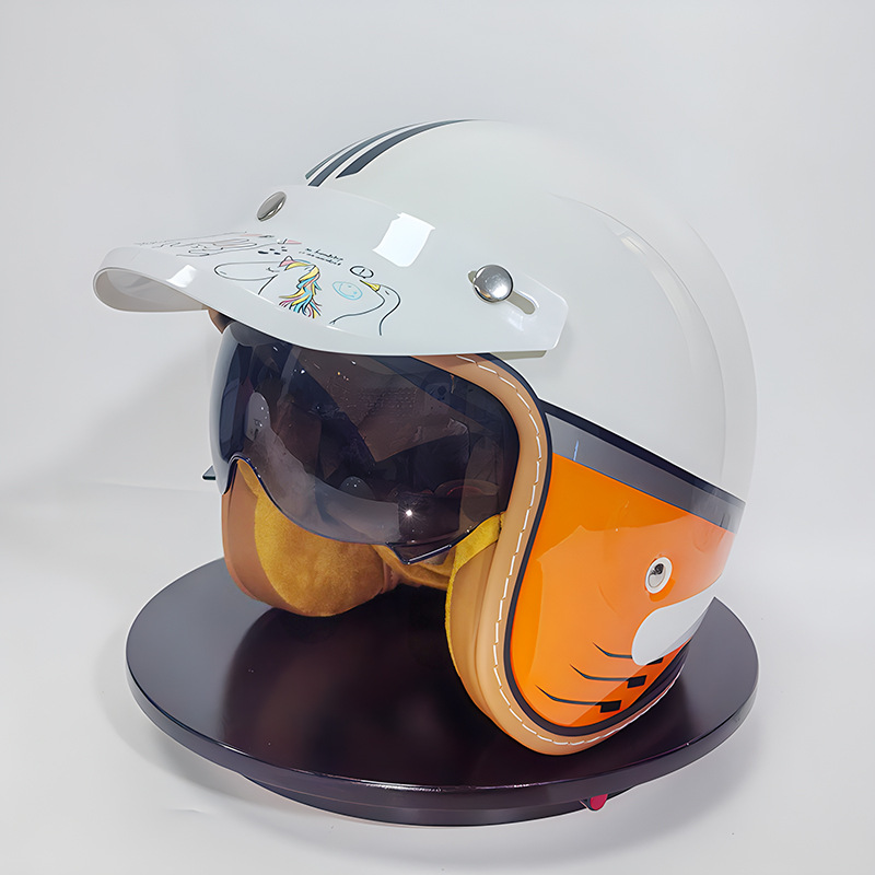 Helmet Brim Motorcycle Helmet Hat Rim Half Helmet Cute Cyber Celebration Sunshade Sunscreen 3/4 Helmet Vintage Accessories