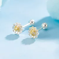 Япония и Южная Корея Fengsen сладкие красавицы с серебряным золотом маргаритки винты крутят серьги милые цветочные серьги