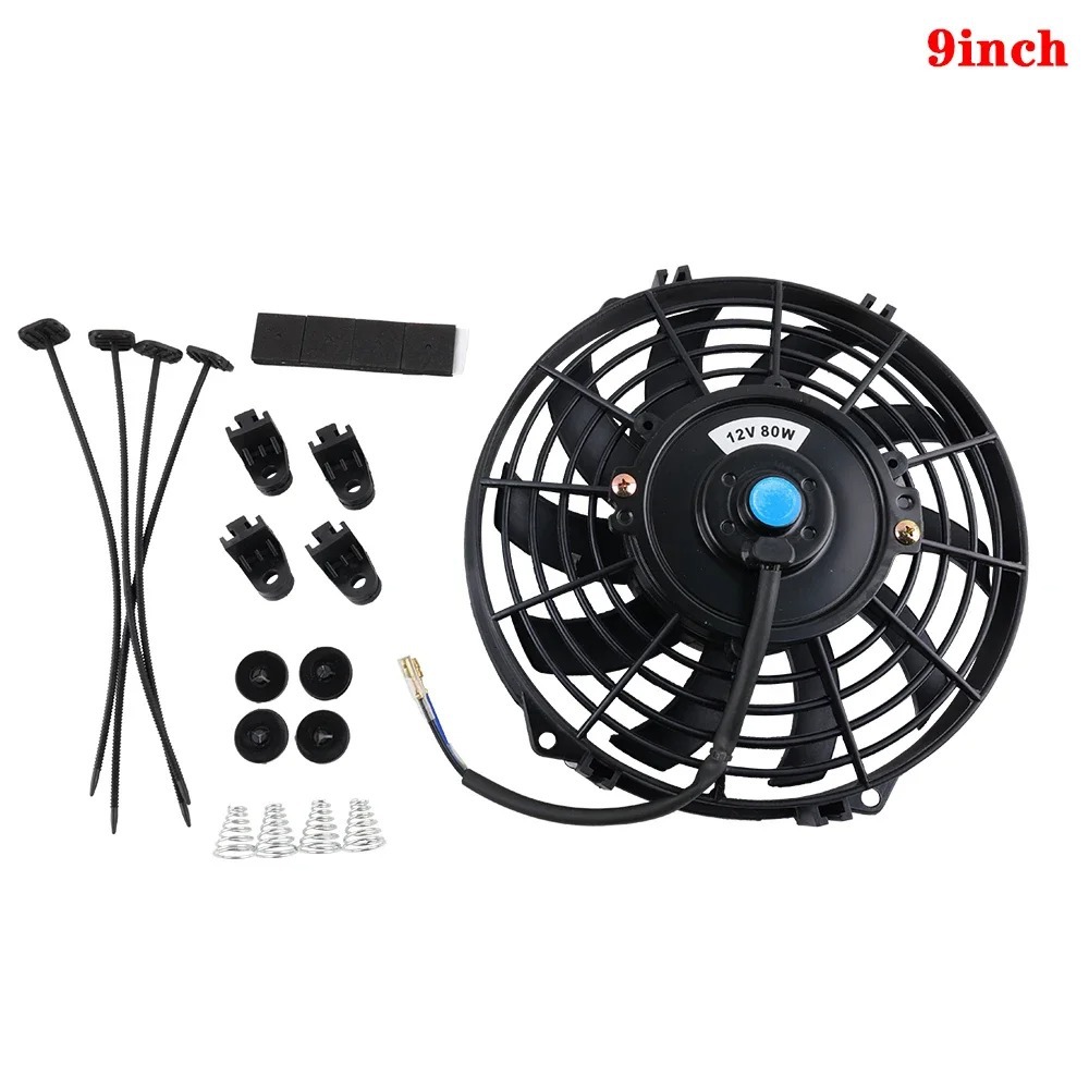 Cross-Border Auto Parts Factory Other Cooling Modification Fan Universal DIY 10 12 Inches 12V 80W 90W
