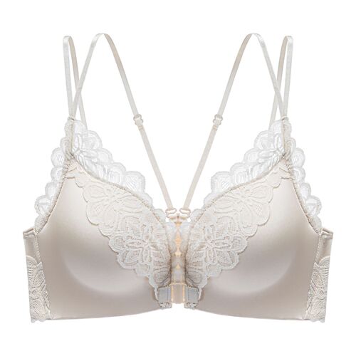Front button back bra for women with small breasts, no wires, thin sexy lace leopard print push-up bra set