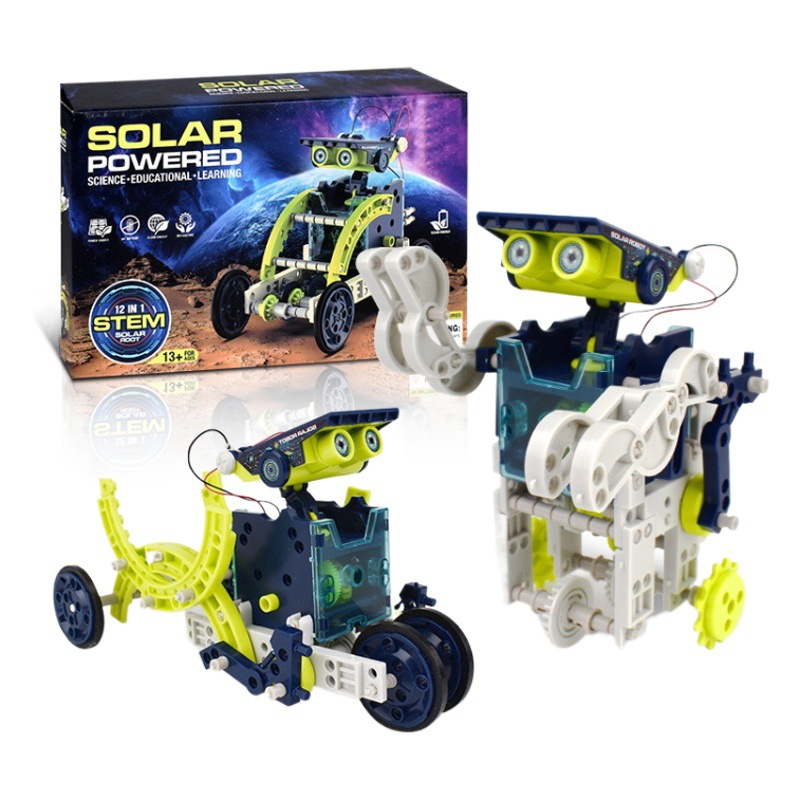 Los robots solares de bricolaje de educación temprana más vendidos en Europa y América, varias formas, rompecabezas de ensamblaje STEM, juguetes divertidos hechos a mano