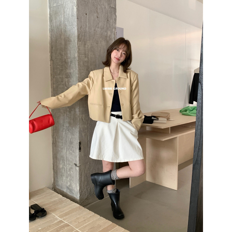 I miss American Retro Small Leather Coat Women's 2025 Spring New Unique Super Nice Short Jacket Top