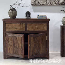 诧寂风老榆木餐边柜实木家用复古柜民宿前台酒店柜子玄关柜
