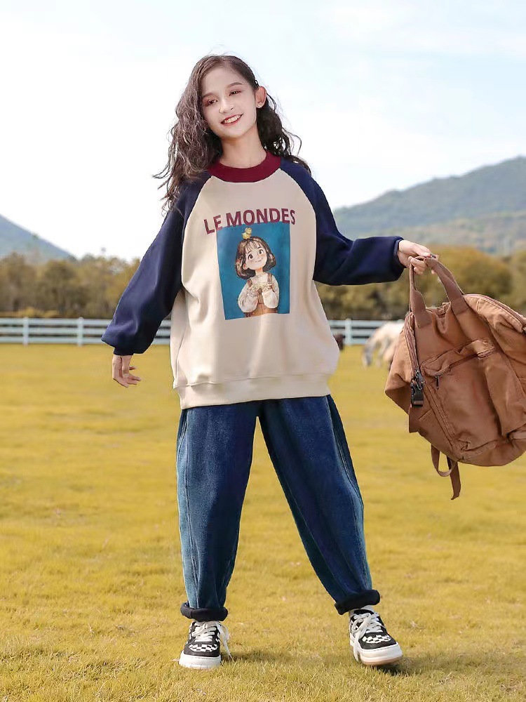 Kinderkleidung, Hoodie, 2023 neuer Stil, Western-Stil, mittelgroße und große Frühlingsstile, Herbst und Winter für Kinder_voghion.com