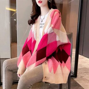 Women's 2023 Spring and Autumn New Korean Style Loose Lazy Style Western Style Knitted Cardigan