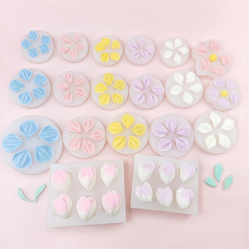 Gesang Flower Scraper Flower Petal Silicone Mold Chocolate Baking Tools Petal Leaf Cake Decoration Grinder