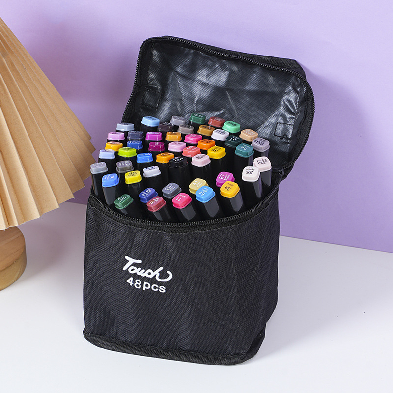Juego de marcadores aceitosos de alcohol de doble cabeza al por mayor de fábrica, bolígrafos de acuarela para niños de color, marcadores de pincel de pintura, stock