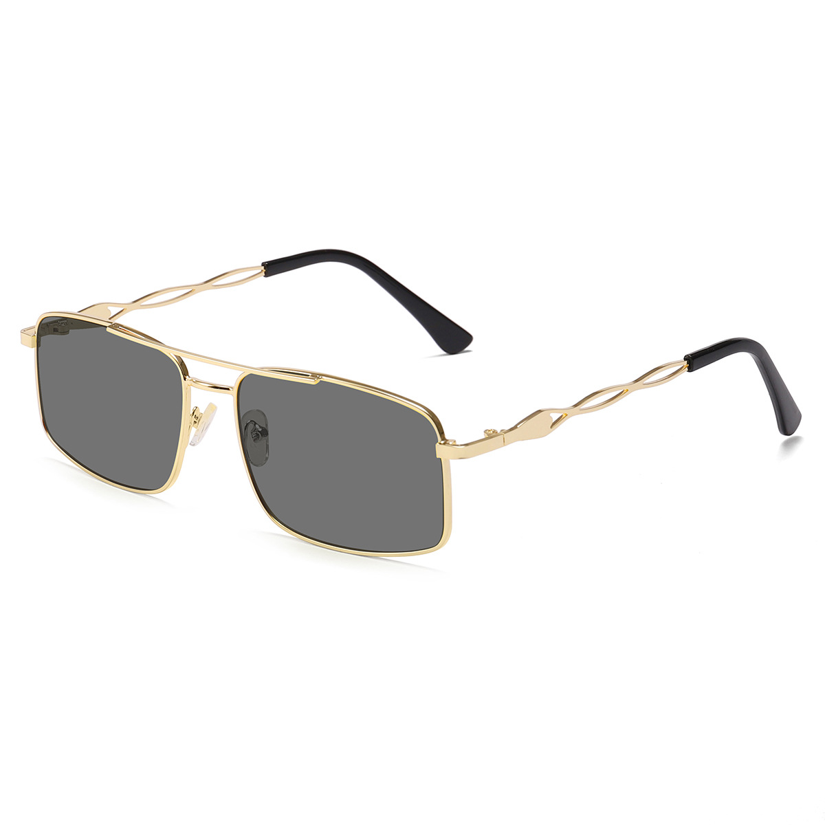 2023 nueva protección solar gafas de sol hombres de metal doble haz gafas de sol caja de negocios casual conducción pesca gafas de sol
