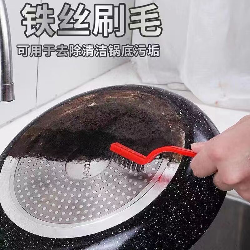 ガスコンロ掃除ブラシ3本セット キッチンレンジ油汚れ落としコンロ掃除ツール スチールワイヤー小ブラシ|undefined