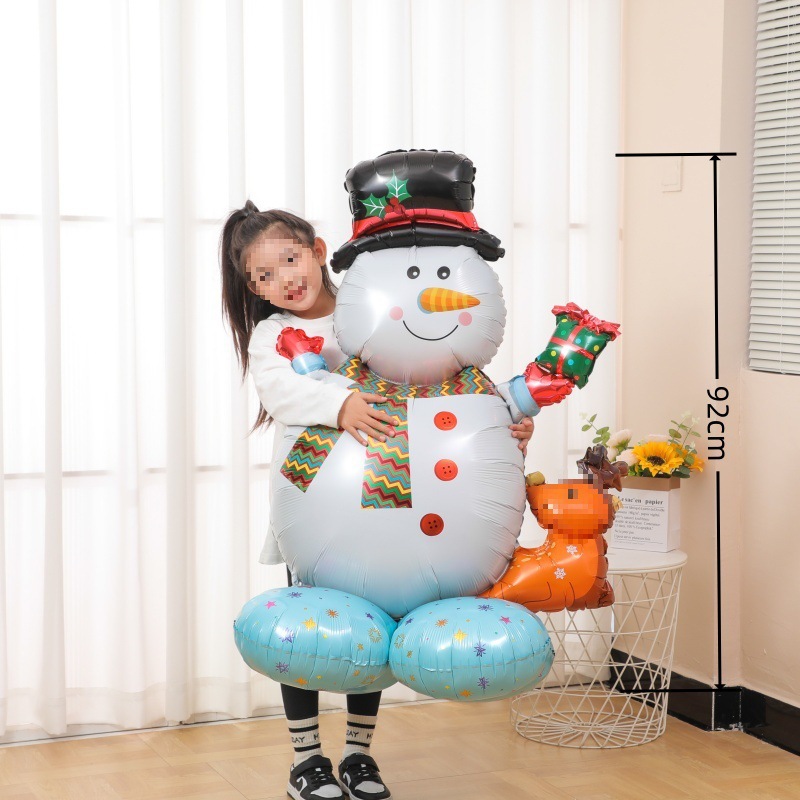 Decoración de Navidad gran base árbol de Navidad árbol anciano alce muñeca de nieve estereoscópica diseño de jardín de infantes de globos