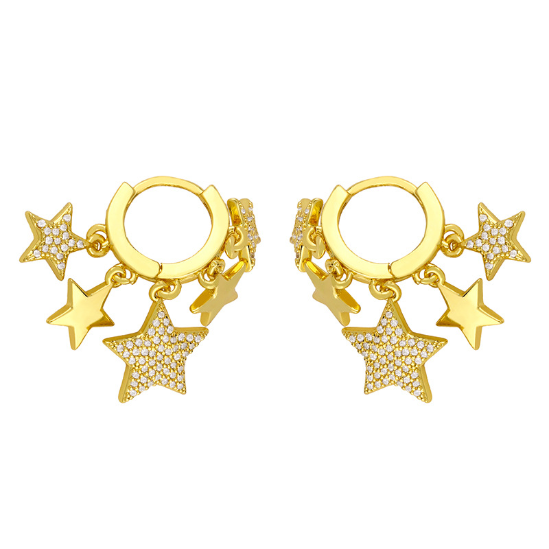 Pendientes De Metal Estrella De Moda Al Por Mayor display picture 3