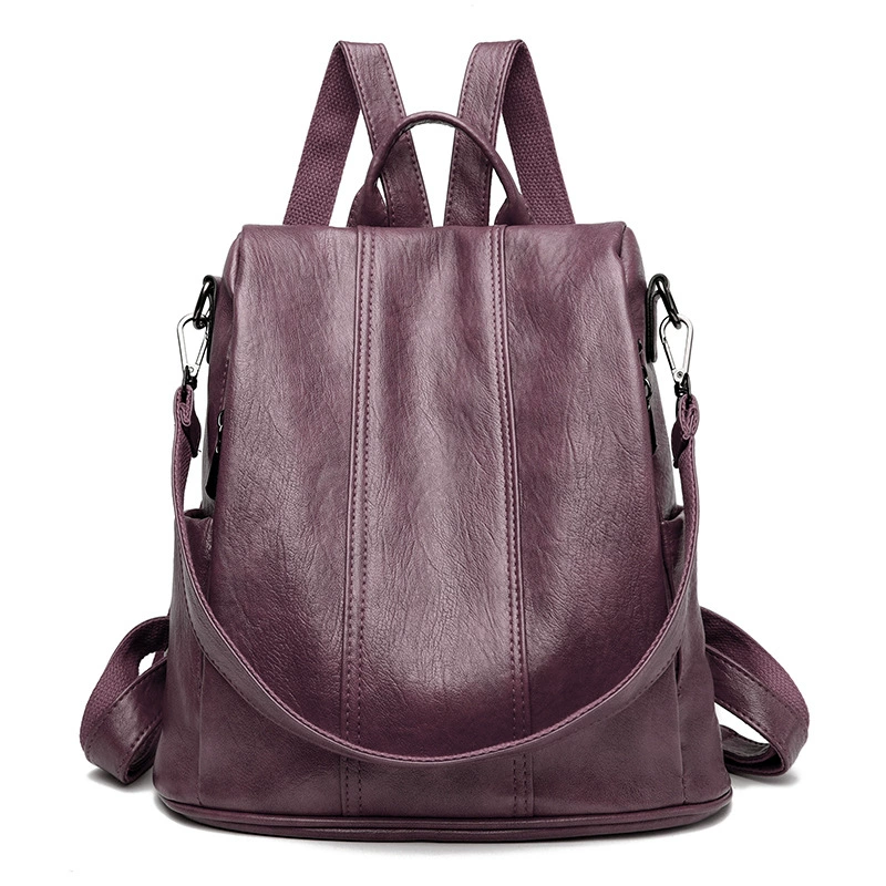 Backpack, genuine leather, anti‑theft, spacious, South Korea style