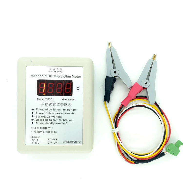 Ручной DC миллиомметр YMC01 DC низкорезистивный тестер перезаряжаемый четырехпроводное измерение Кельвина