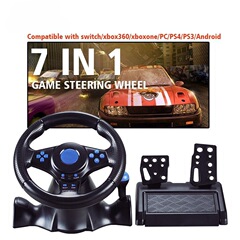 Switch2/Xbox One/360/PS4/PS2/PS3/PCレーシングゲーム用7in1ステアリングホイール