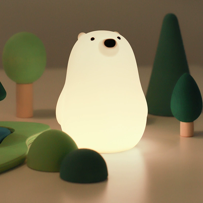 MUID Little White Bear Light Light Силиконовый мягкий свет для защиты глаз Спальная спальня лампа для кормления кровати Ночной свет для детей подарок