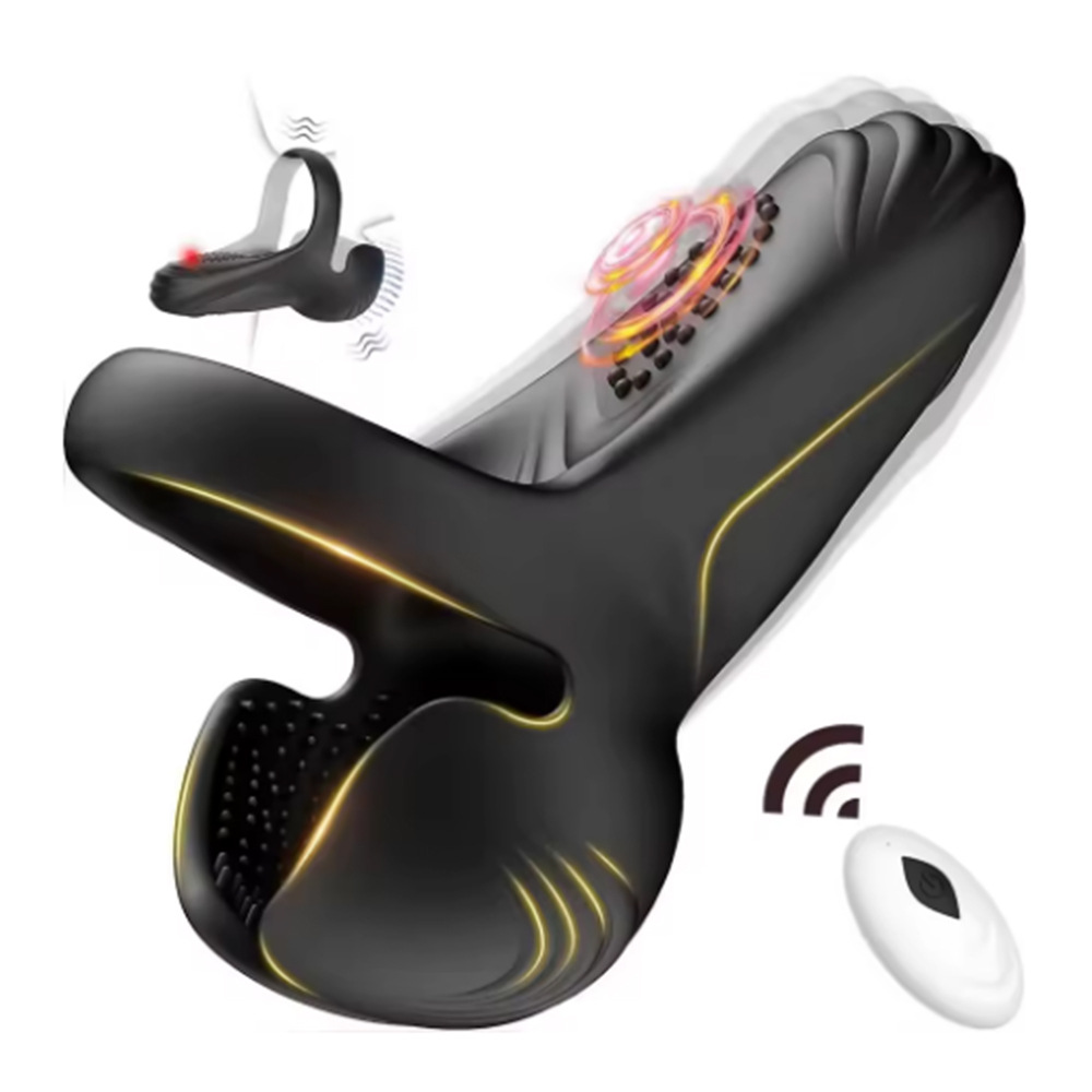 Wireless Remote Control Lock Semen Male Vibrating Massage Ring Delay Anti-Ejaculation_voghion.com