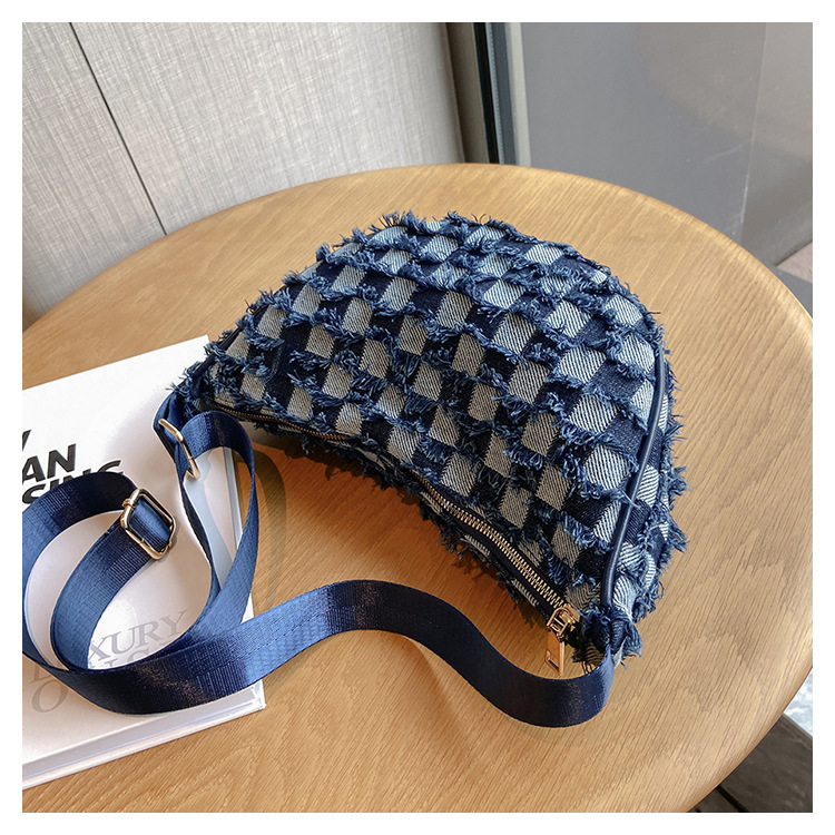 Denim Patchwork Shoulder Crossbody Bag For Women Stylish Canvas_voghion.com