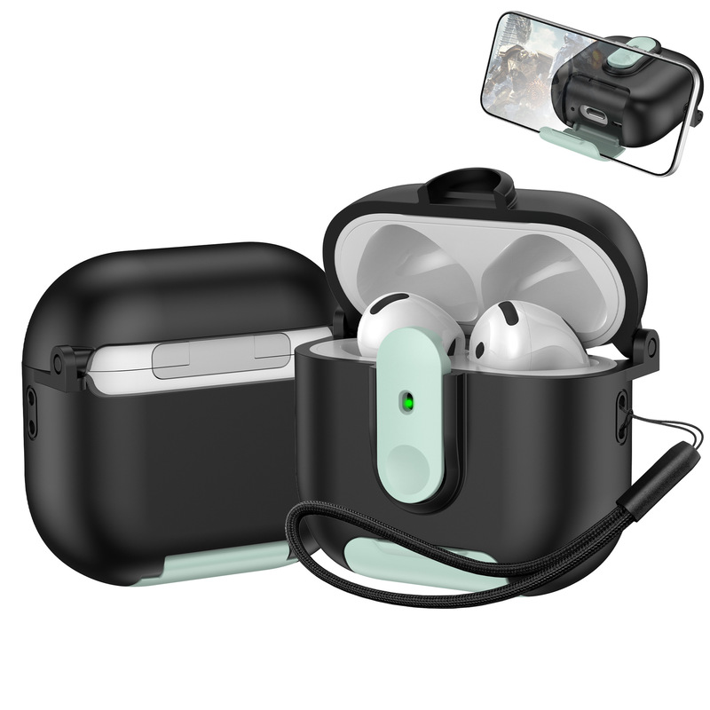 Airpods 4 ヘッドフォンケース Airpods Pro2 保護ケース一体型スタンドヘッドフォンケース 2/3 ユニバーサルに適しています。|undefined
