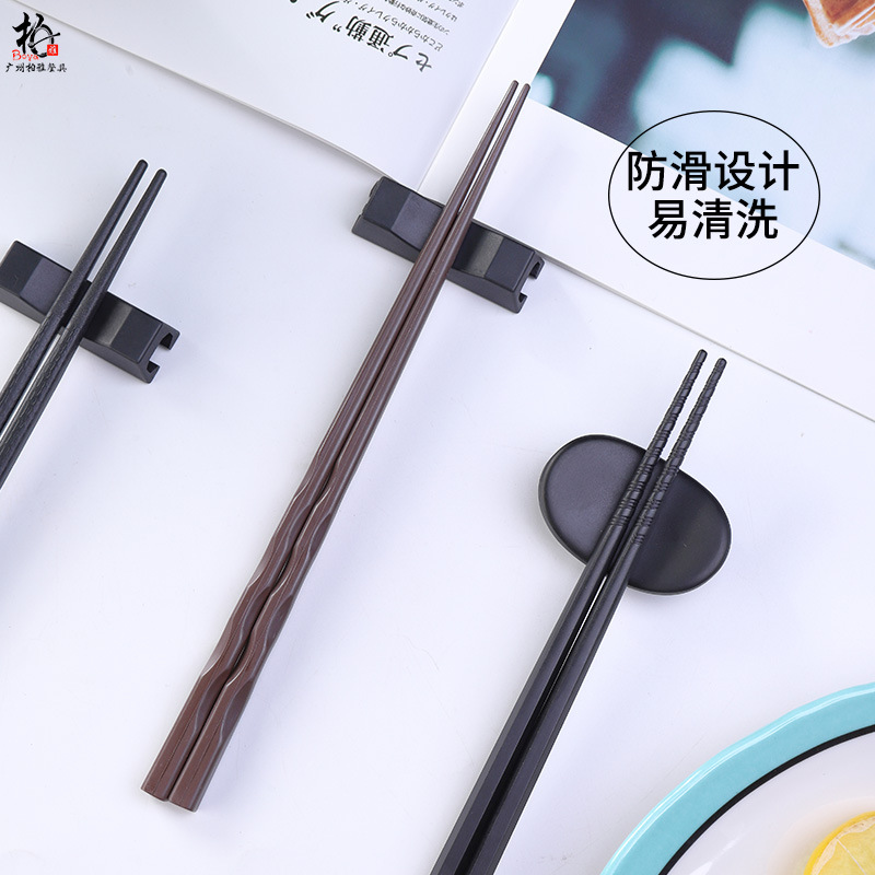 palillos de hotel japonés al por mayor aleación antideslizante no moqueante resistente a altas temperaturas 10 pares de palillos de cubierta