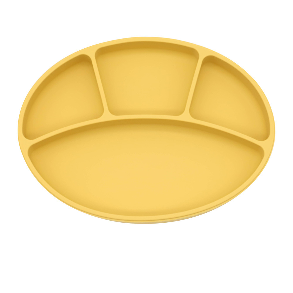 Venta caliente suplemento de alimentos para bebés vajilla de silicona conjunto de silicona para niños lechón tazón integrado Placa de silicona