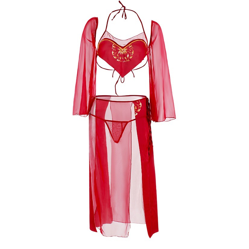 Pinxian estilo antiguo bellyband falda dividida huakui lencería sexy uniforme tentación hanfu tentación pareja 2343