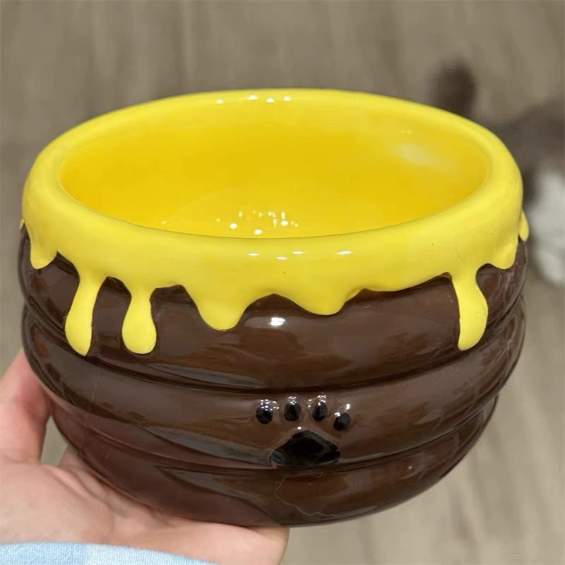 Кастрюля/миска для кошек из керамики, милый животный серия, миска для питьевой воды для домашних животных с высоким основанием и короткой шеей, миска для кошки, чтобы предотвратить черную челюсть, миска для собаки