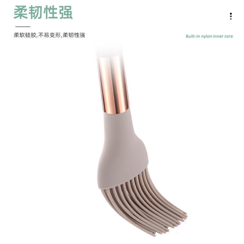 Silicone kitchenware 10-piece cooking spoon spatula soup spoon set with storage bucket household non-stick pan set