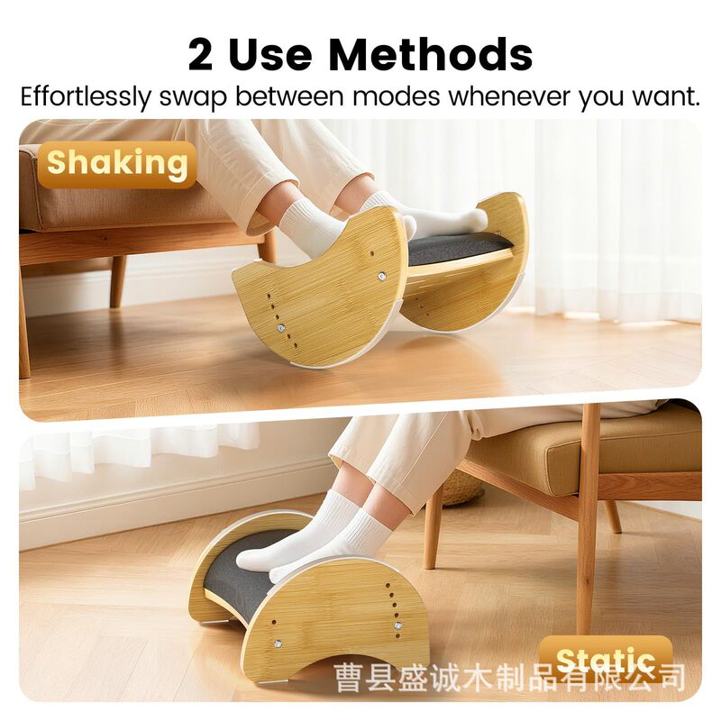 Wooden Footrest under Desk Swing Footstool Solid Wood Footstool Living Room Sofa Non-Slip Footrest Footstool