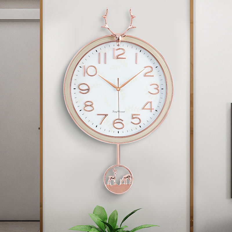 Clock Wall hanging household Deer Wall clock a living room fashion Light extravagance Punch holes originality modern Simplicity Manufactor