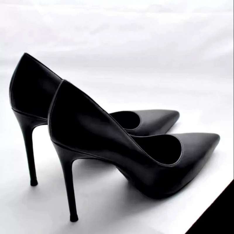Black High Heels for Women 2025 New Style High-End Matte Pointed Toe High Heels for Women with Stiletto Heels 10cm
